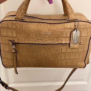 Coach Burned Cream Color Lizard Like Satchel